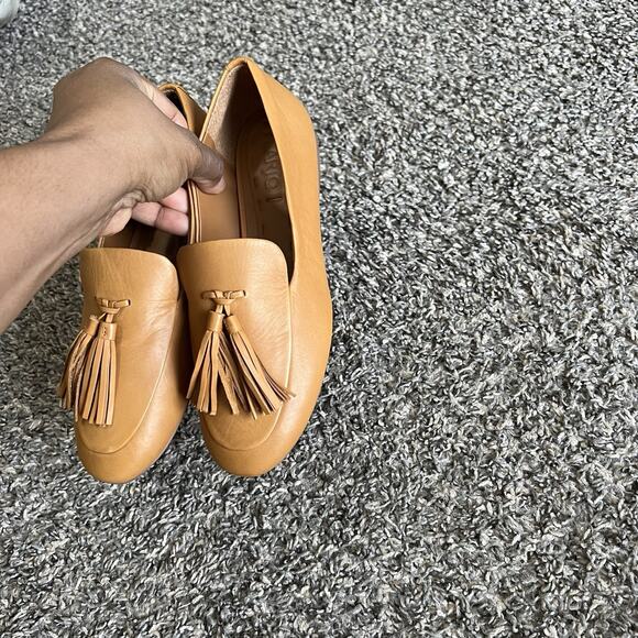 Sarto Franco Sarto Jiana Tasseled Loafers Shoes 6 M Camel Brown Leather New - Picture 5 of 7